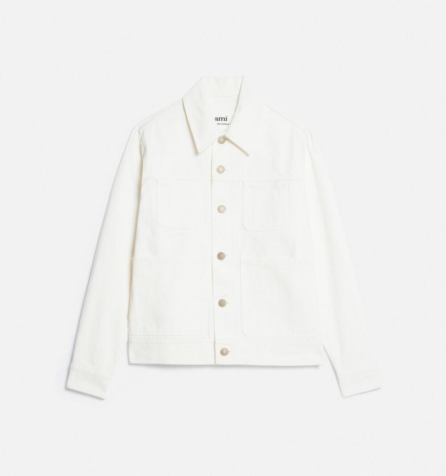 White Ami Paris Worker Jackets | ami_IE478