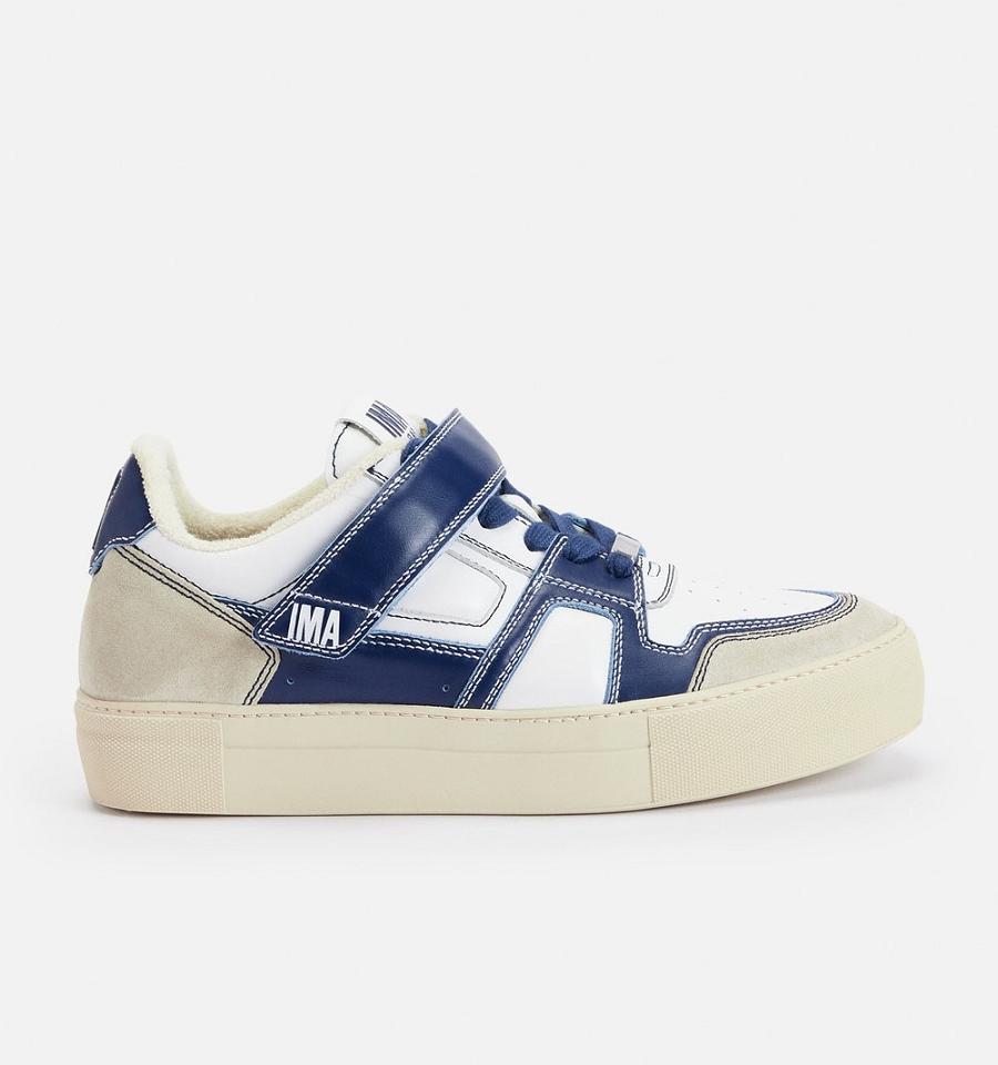 White / Navy Ami Paris Low Top Ami Arcade Sneakers | ami_IE194