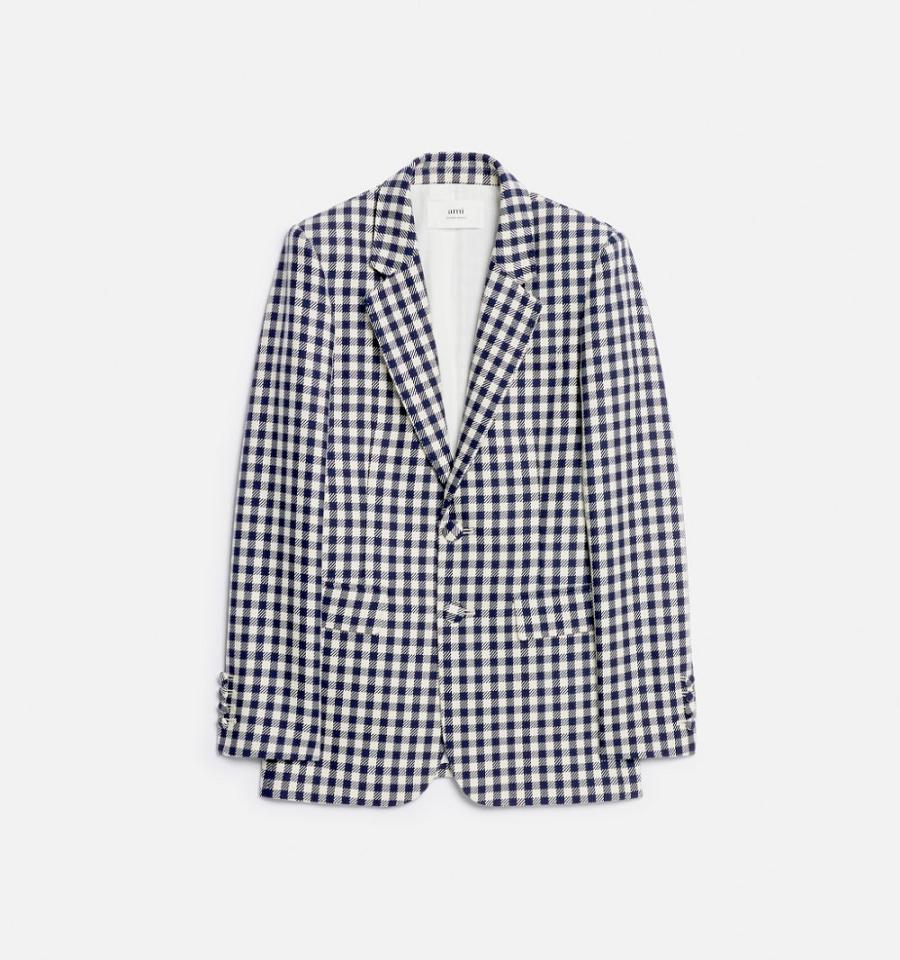 White / Navy Ami Paris Two Buttons Suits | ami_IE439