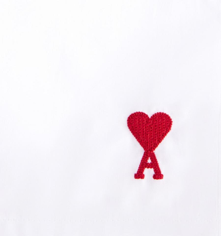 White / Red Ami Paris Ami de Coeur Boxer Underwear | ami_IE144